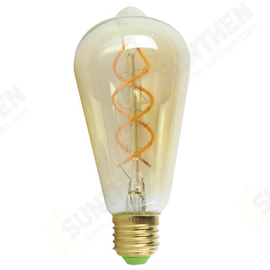 E27 4W ST64 Edison Dimmable Clear Gold Warm White Retro Edison LED Light Bulb AC110-130V AC220-240V
