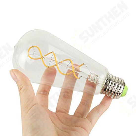 E27 4W ST64 Edison Dimmable Clear Gold Warm White Retro Edison LED Light Bulb AC110-130V AC220-240V