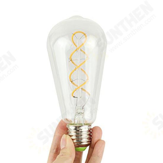E27 4W ST64 Edison Dimmable Clear Gold Warm White Retro Edison LED Light Bulb AC110-130V AC220-240V
