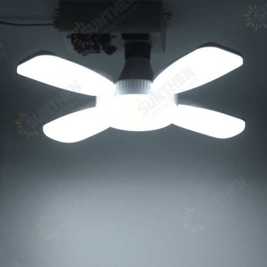 E27 60W LED Garage Light Bulb2835SMD Four-Leaves Deformable Ceiling Workshop Lamp AC165-265V
