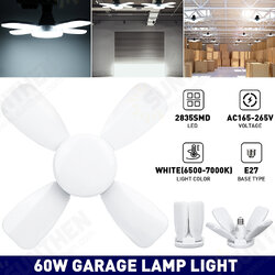 E27 60W LED Garage Light Bulb2835SMD Four-Leaves Deformable Ceiling Workshop Lamp AC165-265V E27 60W LED Garage Light Bulb2835SMD Four-Leaves Deformable Ceiling Workshop Lamp AC165-265V