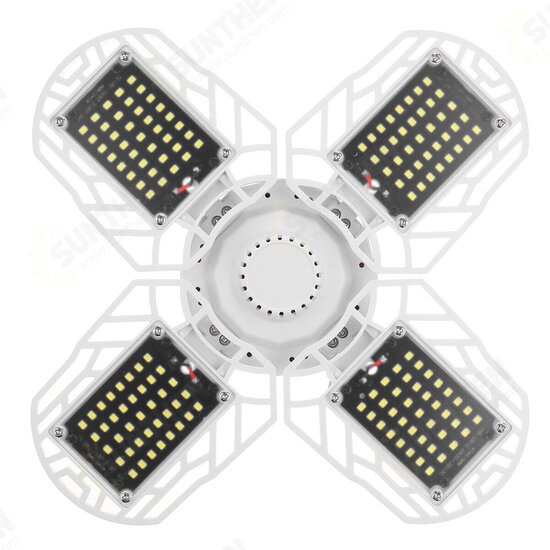 E27 80W LED Garage Lights Deformable Garage Ceiling Light LED Bulb 4 Deformable Panels