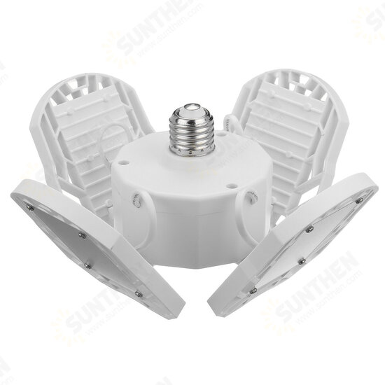 E27 80W LED Garage Lights Deformable Garage Ceiling Light LED Bulb 4 Deformable Panels