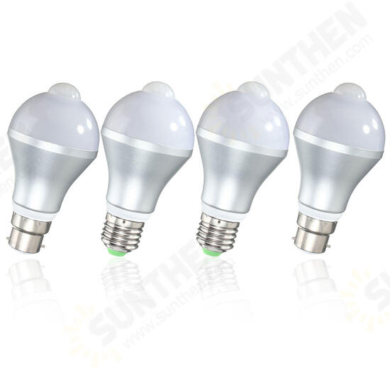 E27 B22 5W Auto PIR Motion Sensor LED Infrared Energy Saving Light Bulb 85-265V