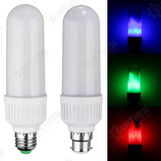 E27 B22 5W SMD2835 99LEDs Red Blue Green Flickering Flame Light Bulb AC85-265V