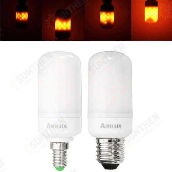 E27 E14 2.7W SMD2835 1595K Two Modes 63LEDs Warm White Flame Light Bulb AC85-265V