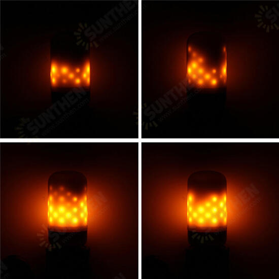 E27 E14 2.7W Two Modes LED Flame Effect Simulated Corn Light Bulb Nature Fire Home Lamp AC85-265V