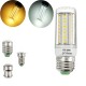 E27 E14 B22 5W 11W SMD 5730 High Bright Pure White Warm White LED Corn Light Bulb AC110-265V