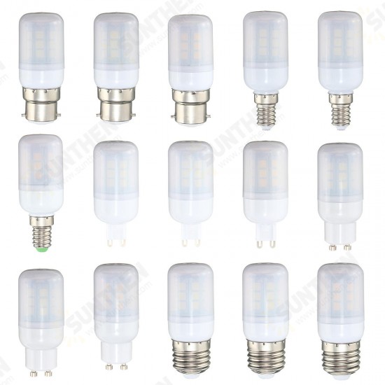 E27 E14 B22 G9 GU10 3W 27 SMD 5050 LED Pure White Warm White Natural White Cover Corn Bulb AC220V E27 E14 B22 G9 GU10 3W 27 SMD 5050 LED Pure White Warm White Natural White Cover Corn Bulb AC220V