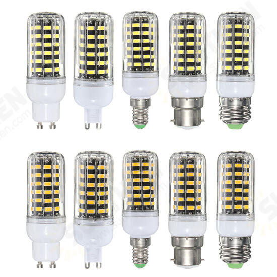 E27 E14 B22 G9 GU10 7W 64 SMD 5733 1000LM LED Warm White White Cover Corn Bulb AC 110V