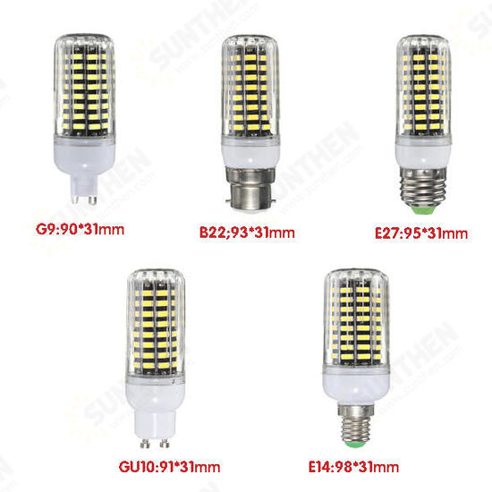 E27 E14 B22 G9 GU10 7W 64 SMD 5733 1000LM LED Warm White White Cover Corn Bulb AC 220V