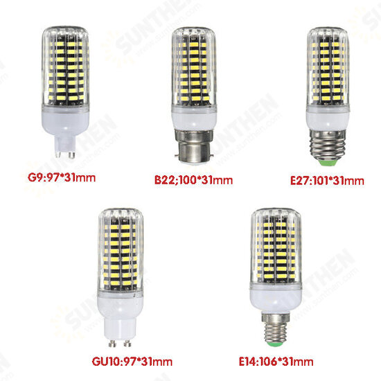 E27 E14 B22 G9 GU10 9W 80 SMD 5733 1100LM LED Warm White White Cover Corn Bulb AC 110V