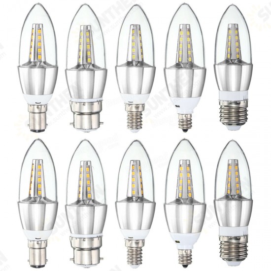 E27 E14 E12 B22 B15 4W 25 SMD 2835 LED Warm White White Candle Light Lamp Bulb AC85-265V