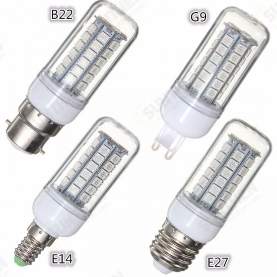 E27 E14 G9 B22 3.5W 48 SMD 5050 LED RGB Color 300Lm Home Lighting Corn Bulb AC110V