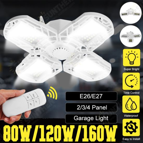E27 LED Garage Light Bulb Ceiling Fixture Shop Workshop Deformable Lamp Remote E27 LED Garage Light Bulb Ceiling Fixture Shop Workshop Deformable Lamp Remote