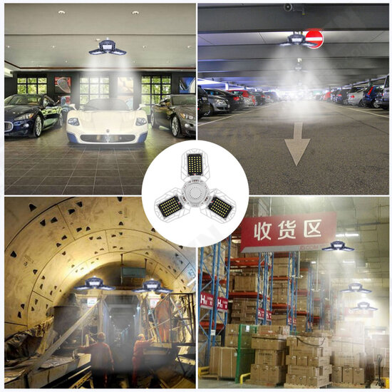 E27 LED Garage Light Bulb Ceiling Fixture Shop Workshop Deformable Lamp Remote E27 LED Garage Light Bulb Ceiling Fixture Shop Workshop Deformable Lamp Remote