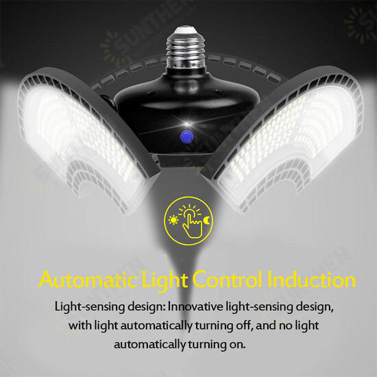 E27 Light Sensor LED Bulb UFO Deformable Folding Garage Lamp Warm White Indoor Outdoor Lighting AC220V