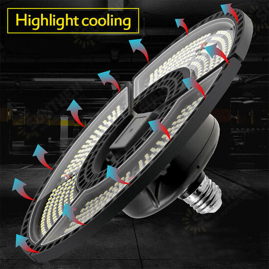 E27 Light Sensor LED Bulb UFO Deformable Folding Garage Lamp Warm White Indoor Outdoor Lighting AC220V