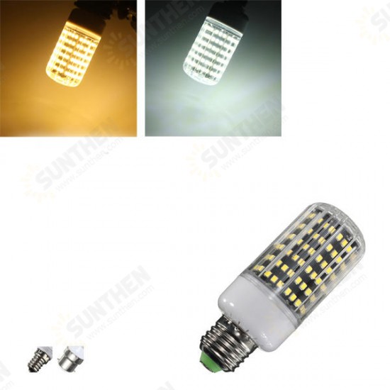 E27/B22/E14 LED Bulb 18W 1300LM 162 SMD 2835 White/Warm White Corn Light Lamp AC 220V