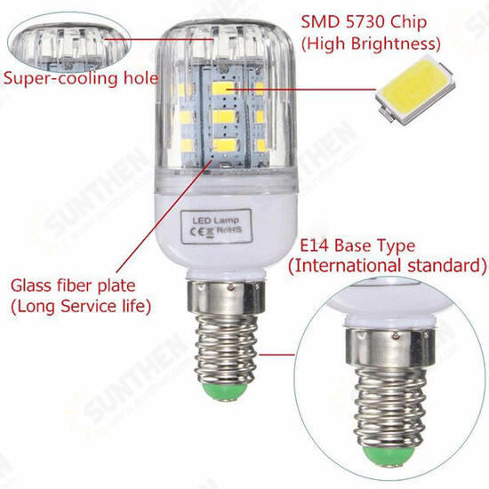 E27/E14/E12/B22/G9/GU10 Dimmable 3W AC110V LED Bulb 24 SMD 5730 Corn Light Lamp