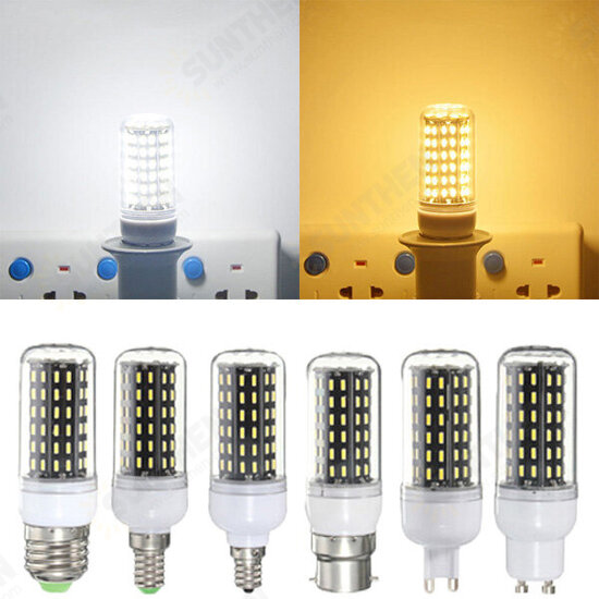 E27/E14/E12/B22/GU10 LED Bulb 6W SMD 4014 96 600LM Pure White/Warm White Corn Light Lamp AC 220V