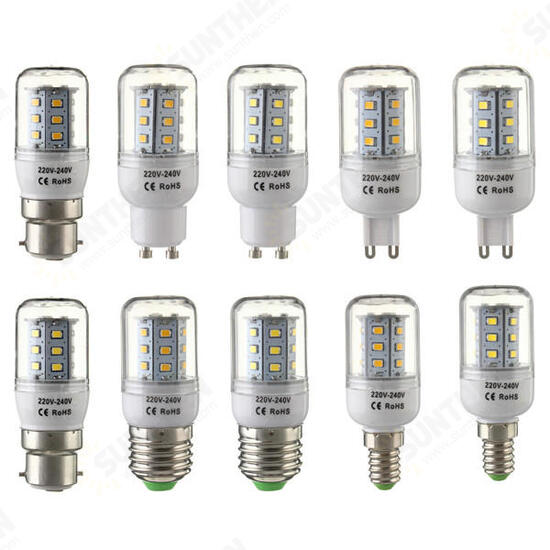 E27/E14/G9/GU10/B22 2.8W 450LM 21 SMD 2835 LED Corn Bulb Warm White/White 220V