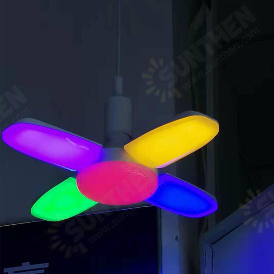 E27/E26 AC165V-265V Warm White Colorful 60W 2835 164LED Light Bulb Ceiling Fan Blade Deformable Garage Lamp