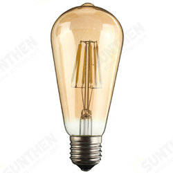 Amber Shell E27 / E26 ST58 6W COB 220V Edison Retro Light Blub Squirrel Cage Not Dimmable Warm White 600lm Amber Shell E27 / E26 ST58 6W COB 220V Edison Retro Light Blub Squirrel Cage Not Dimmable Warm White 600lm