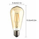 Amber Shell E27 / E26 ST58 6W COB 220V Edison Retro Light Blub Squirrel Cage Not Dimmable Warm White 600lm