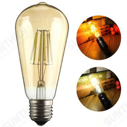 Amber Shell E27 / E26 ST58 6W COB 220V Edison Retro Light Blub Squirrel Cage Not Dimmable Warm White 600lm Amber Shell E27 / E26 ST58 6W COB 220V Edison Retro Light Blub Squirrel Cage Not Dimmable Warm White 600lm
