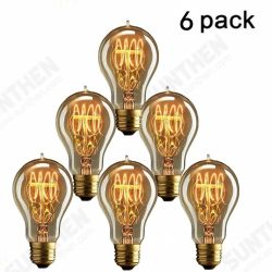6Pcs E27 40W AC230V Tungsten Filament Lamp Edison Retro Series Tungsten Filament Round Wire 6Pcs E27 40W AC230V Tungsten Filament Lamp Edison Retro Series Tungsten Filament Round Wire