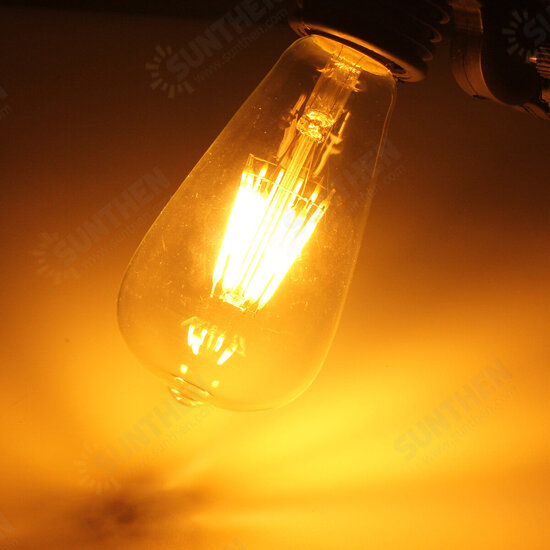 Dimmable E27 ST64 6W COB Filament Edison Vintage LED Light Bulb AC110V-120V