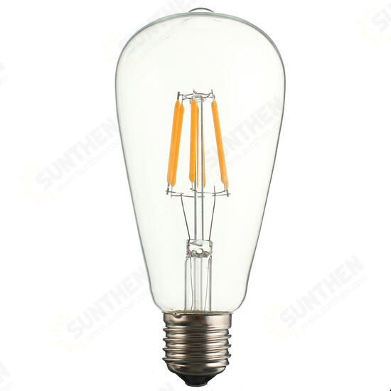 Dimmable E27 ST64 6W COB Filament Edison Vintage LED Light Bulb AC110V-120V