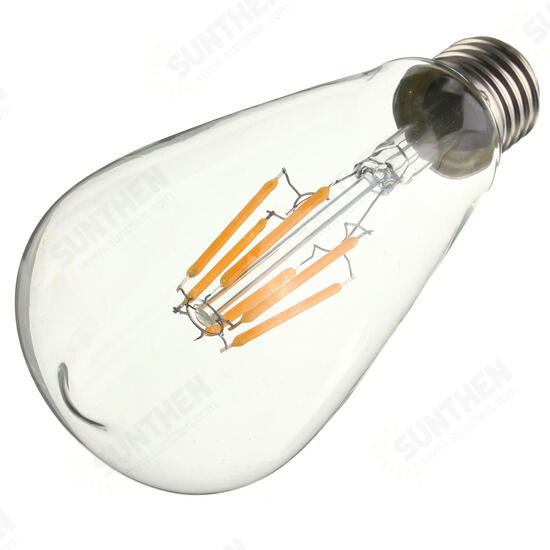 Dimmable E27 ST64 6W COB Filament Edison Vintage LED Light Bulb AC110V-120V