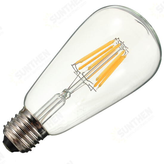 E27 ST64 8W Warm White Vintage Edsion Non-dimmable LED COB Light Bulb AC85-265V