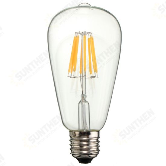 E27 ST64 8W Warm White Vintage Edsion Non-dimmable LED COB Light Bulb AC85-265V