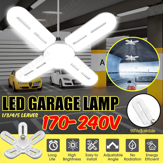 LED Garage Lamp Narrow Pressure 170-240V U-shaped LED Lamp Long/Short Deformation Folding Light Household Lighting