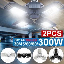 LED Garage Light 360 Degrees Deformable 2835 Led Ceiling Light For Workshop Folding Four-Leaf Deformation Lamp LED Garage Light 360 Degrees Deformable 2835 Led Ceiling Light For Workshop Folding Four-Leaf Deformation Lamp