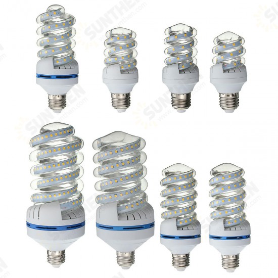 Spiral Style E27 5W-30W LED Ultra Bright Energy Saving Warm White Light Bulb AC86-245V