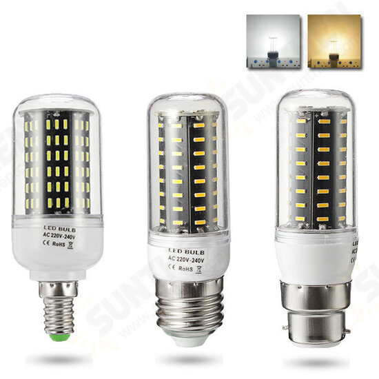 E27 E14 B22 7W 12W LED SMD 4014 1000Lm Pure White Warm White Cover Corn Light Bulb AC110V AC220V