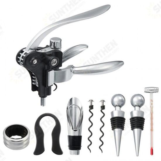 10 Piece Wine Opener Bottle Opener Corkscrew Cap Removal Tool Set Wooden Box