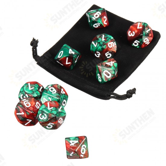 10pcs 10 Sided Dice D10 Polyhedral Dice RPG Role Playing Game Dices w/ bag