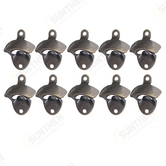 10pcs Bottle Openers Cast Iron Wall Mounted Bar Vintage Style Bars Bottle Opener