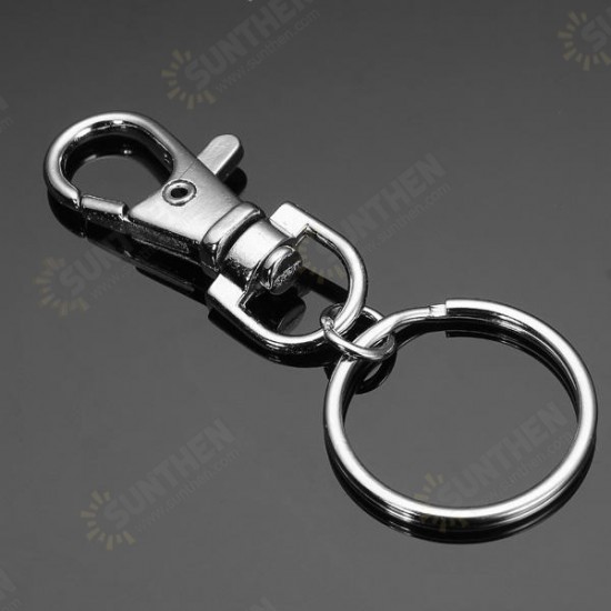 10pcs Fashion Stainless Steel Dual Key Holder Ring Keychain Silver