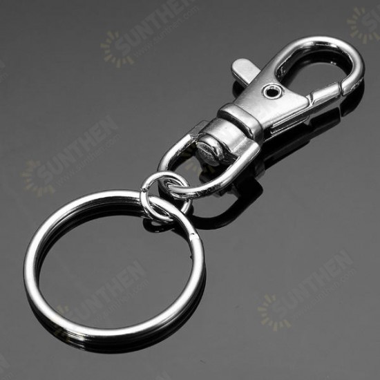 10pcs Fashion Stainless Steel Dual Key Holder Ring Keychain Silver