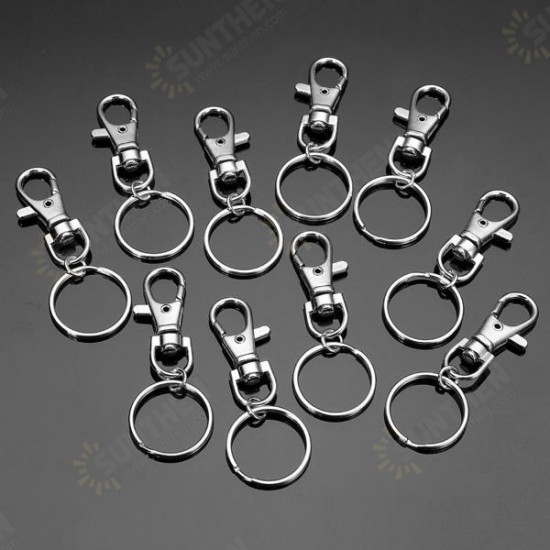 10pcs Fashion Stainless Steel Dual Key Holder Ring Keychain Silver