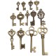 13pcs Antique Vintage Old Look Skeleton Key Lot Set Pendant Heart Bow Lock Steampunk Jewel