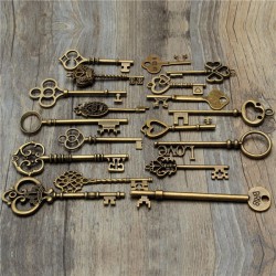 18Pcs Antique Vintage Old Look Skeleton Key Lot Pendant Heart Bow Lock Steampunk 18Pcs Antique Vintage Old Look Skeleton Key Lot Pendant Heart Bow Lock Steampunk