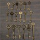 18Pcs Antique Vintage Old Look Skeleton Key Lot Pendant Heart Bow Lock Steampunk