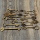 18pcs Antique Vintage Old Look Skeleton Key Lot Pendant Heart Bow Lock